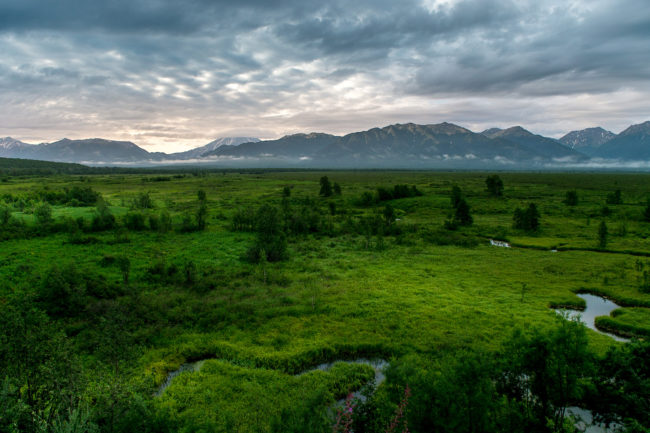 montagne sullo sfondo della tundra kamchatka