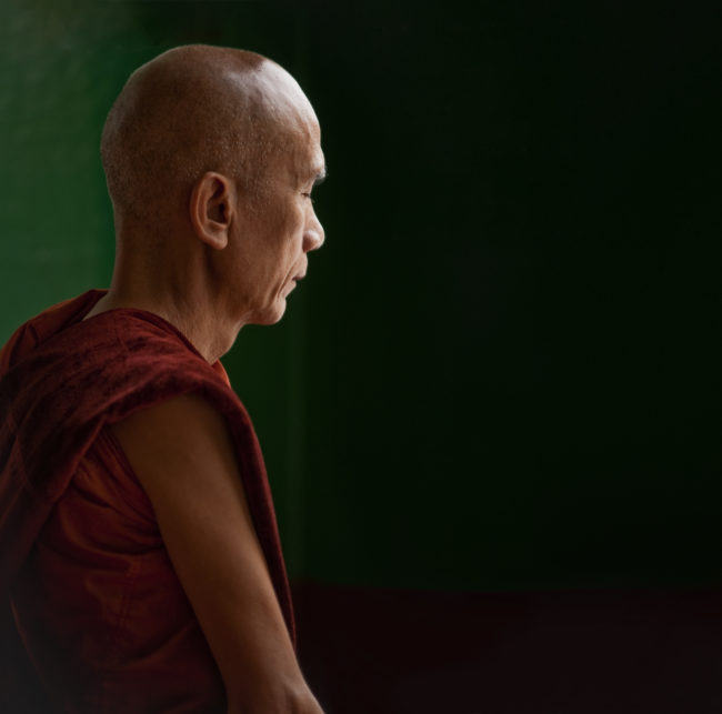 Monaco Buddista in meditazione
