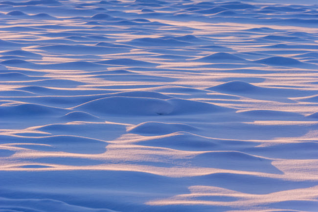 la superficie ghiacciata ricoperta di neve del fiume ghiacciato