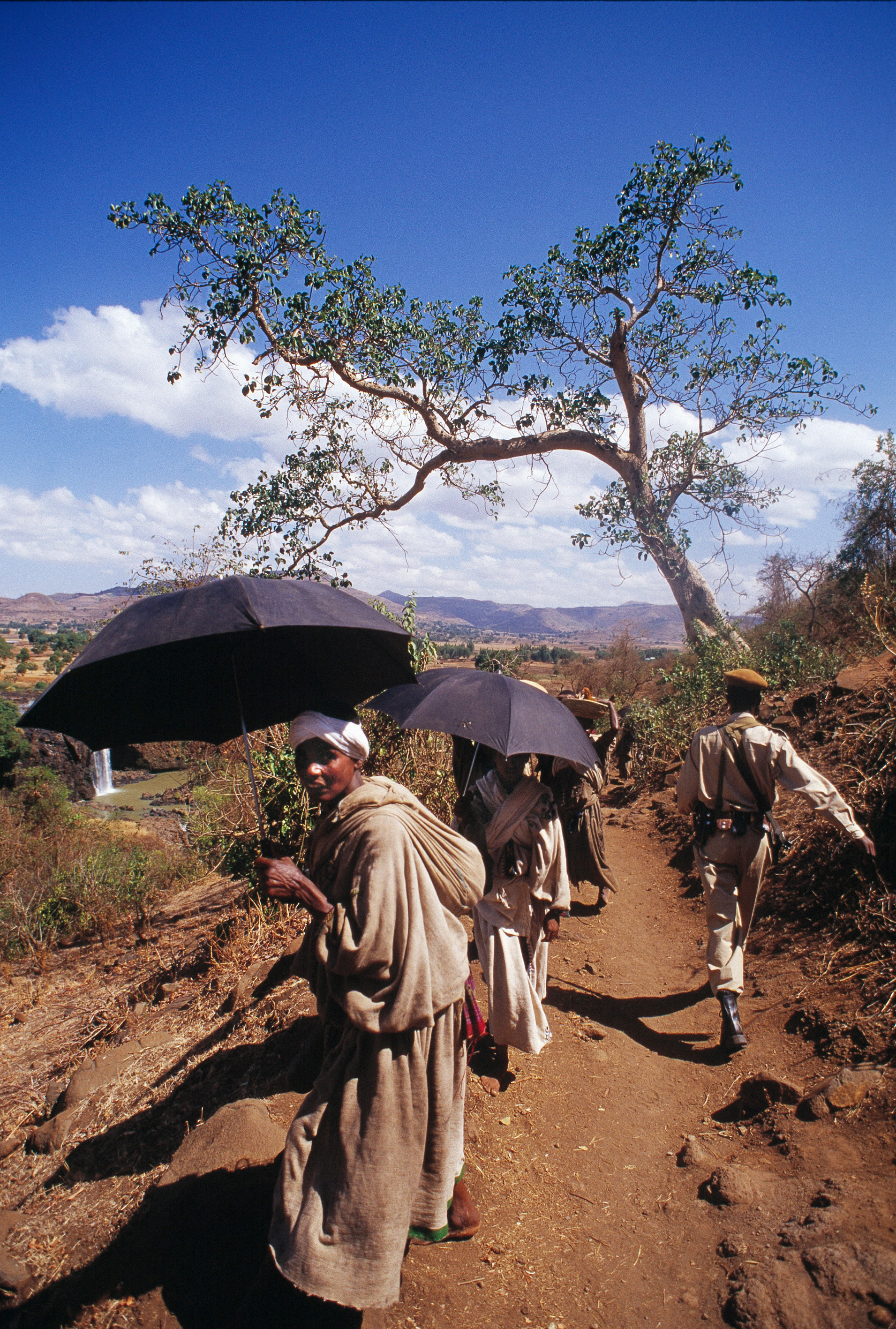 Foto di Contadini che camminano verso il mercato