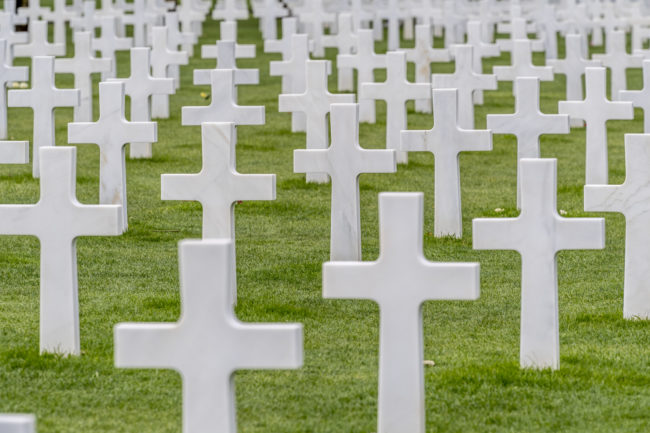 Lapidi del Cimitero e monumento alla memoria americano in Normandia