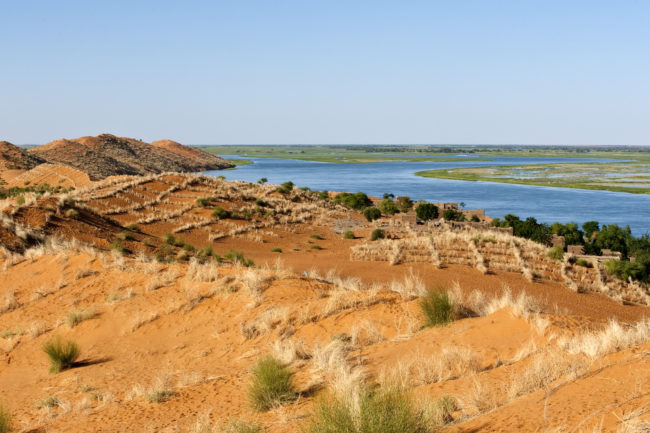 Il fiume Niger visto dalla Gran dune du Gao