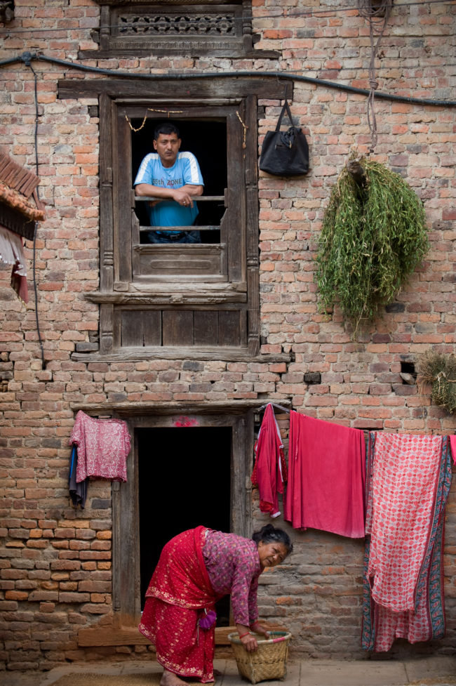 Facciata di un'abitazione a Bhaktapur