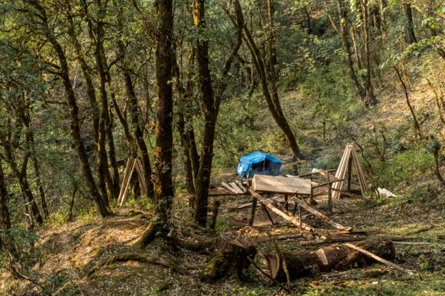 campo di boscaioli nel tamang heritage